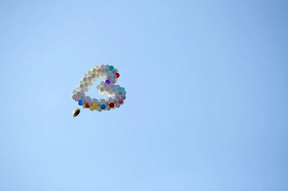 Herzballons für den Ehemann